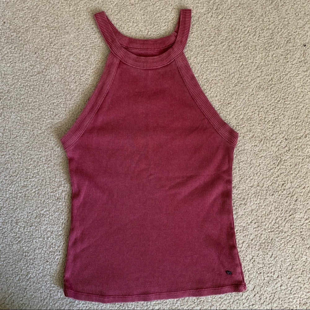 Red high neck tank top